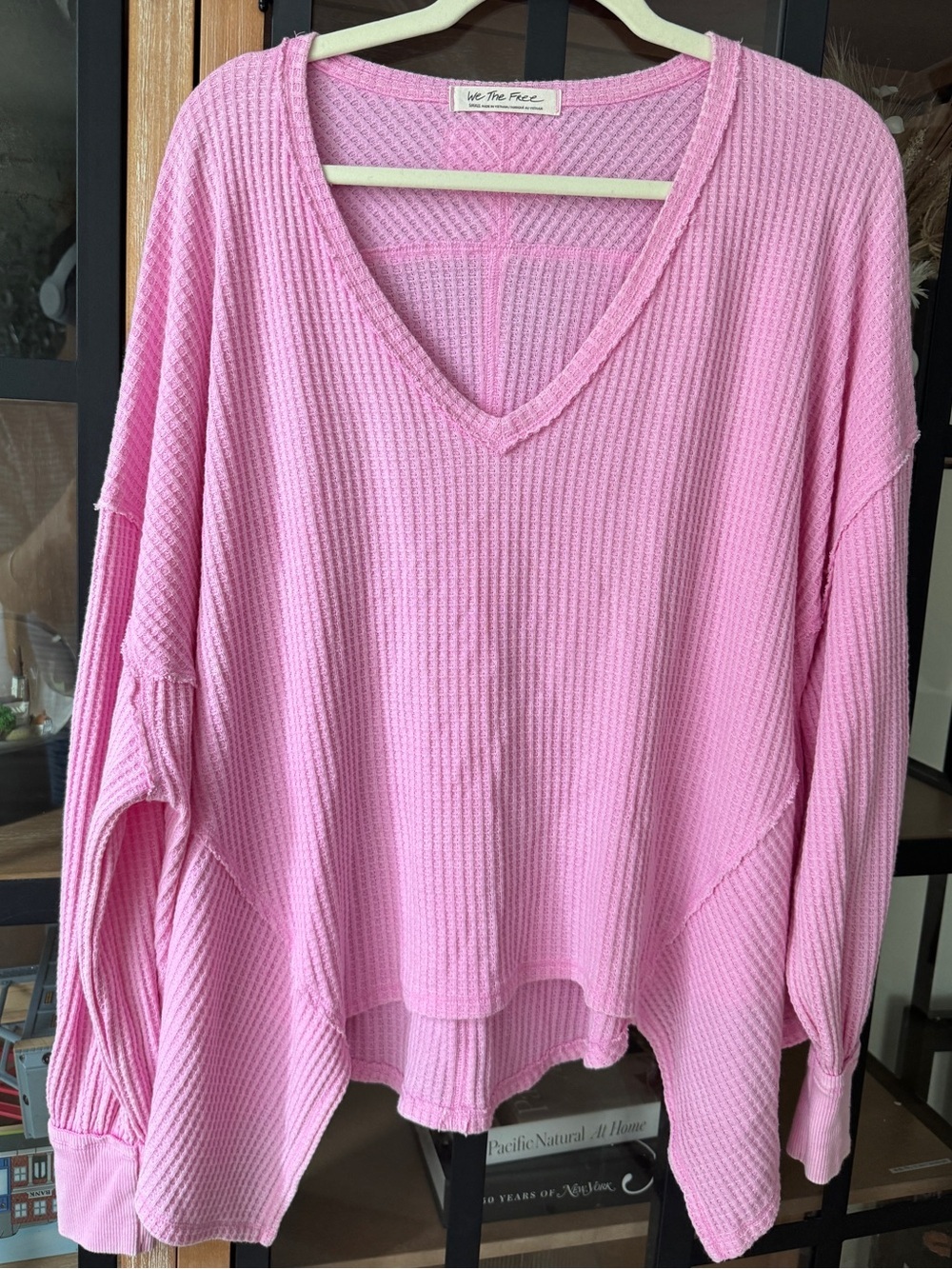 We The Free People Coraline Thermal Top Oversized Waffle Knit Swing long sleeve - Picture 5 of 9